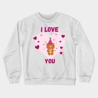 Pink I love you bear Crewneck Sweatshirt